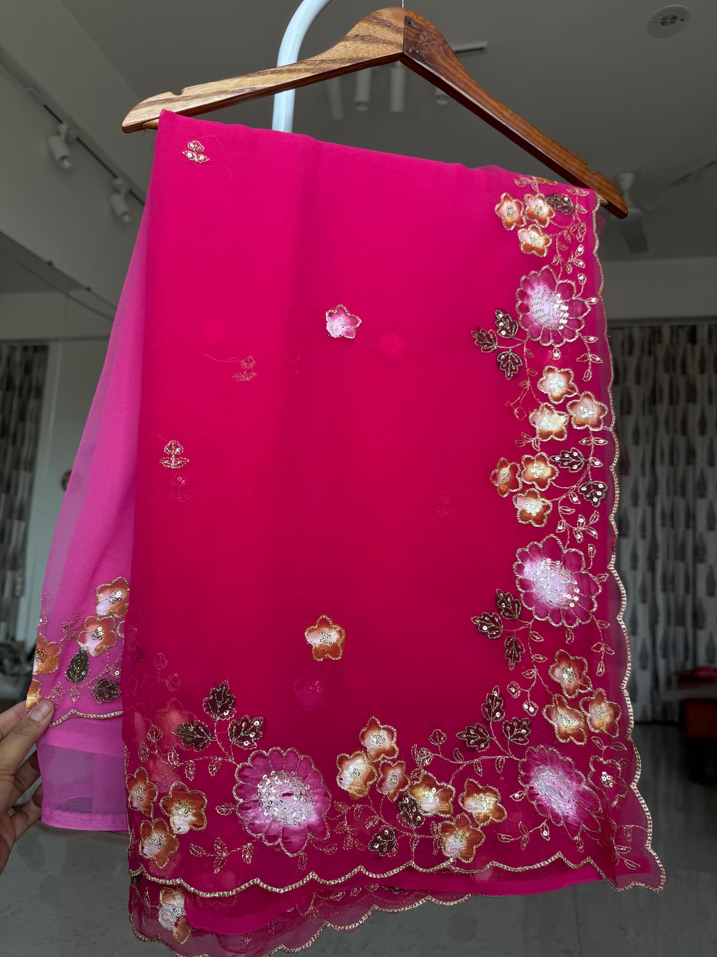 Brush paint with aari sitara work