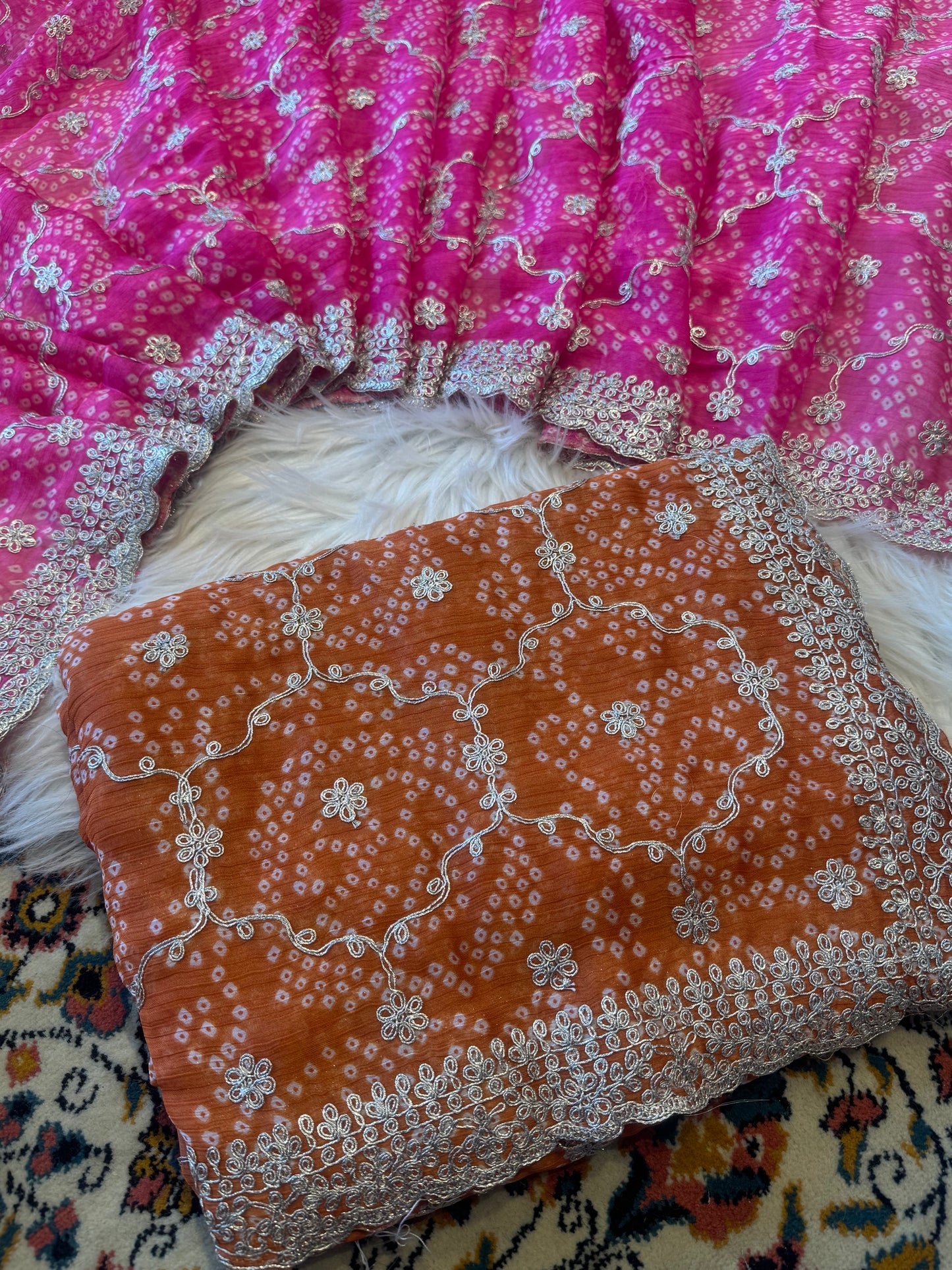 Pitta jaal work saree