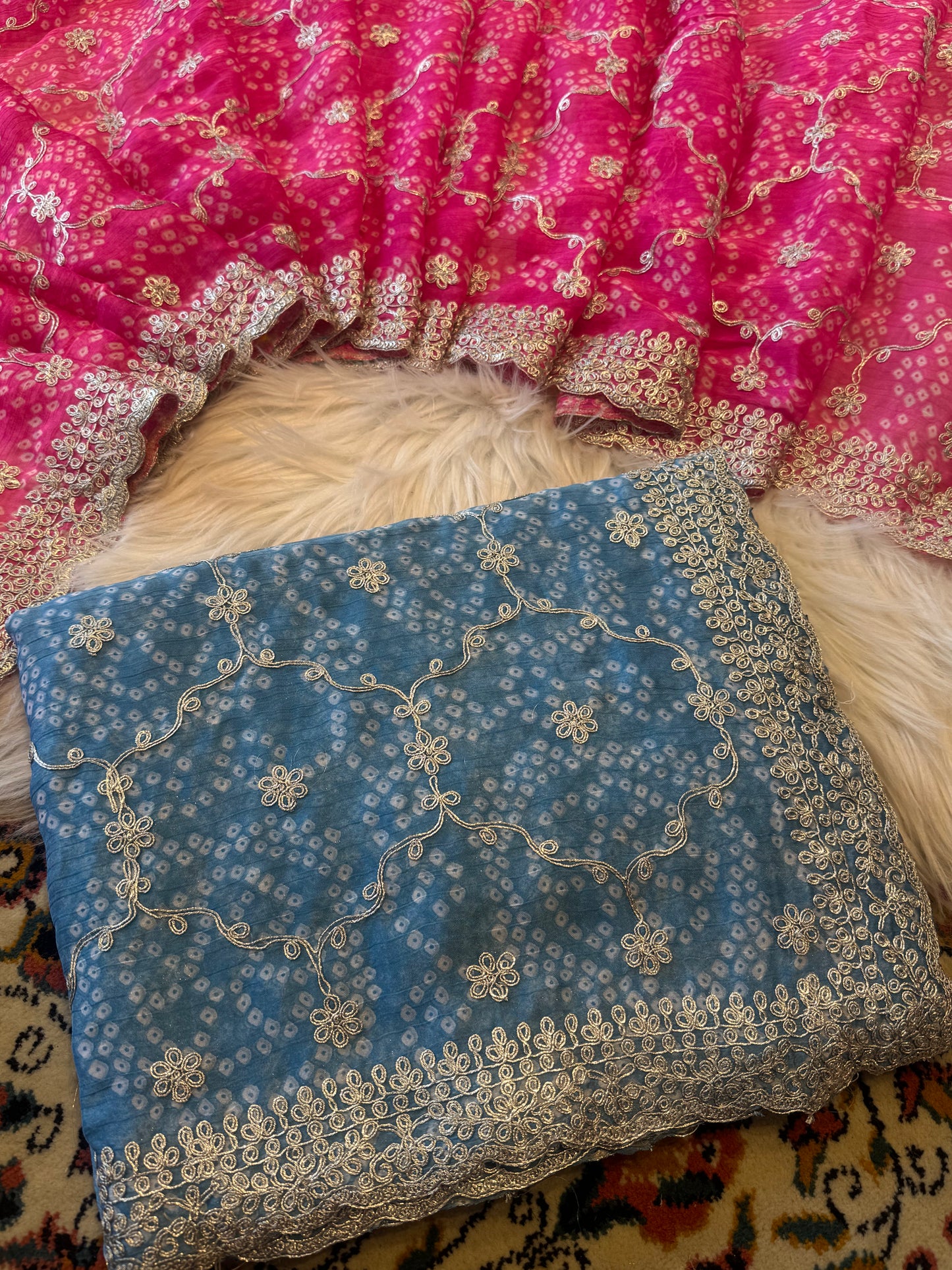 Pitta jaal work saree