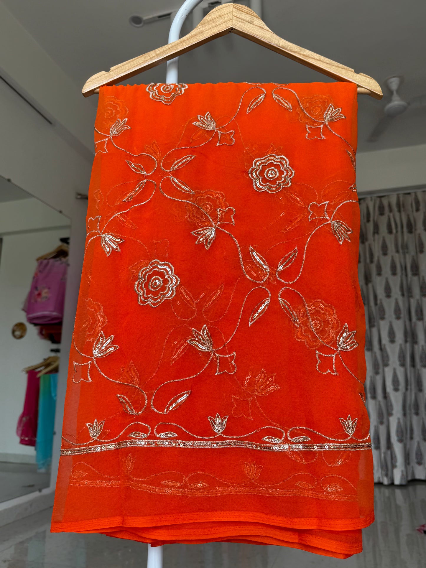 Jaal work saree