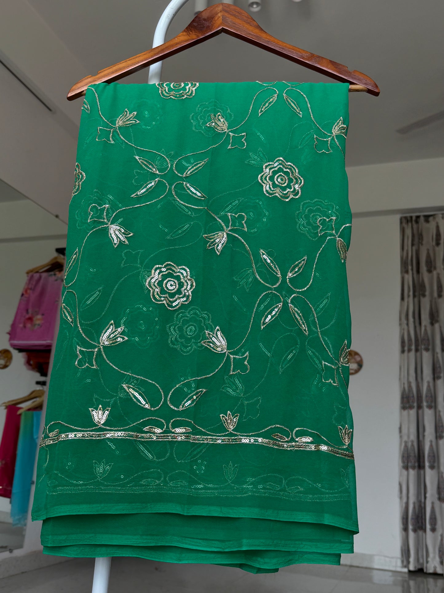 Jaal work saree