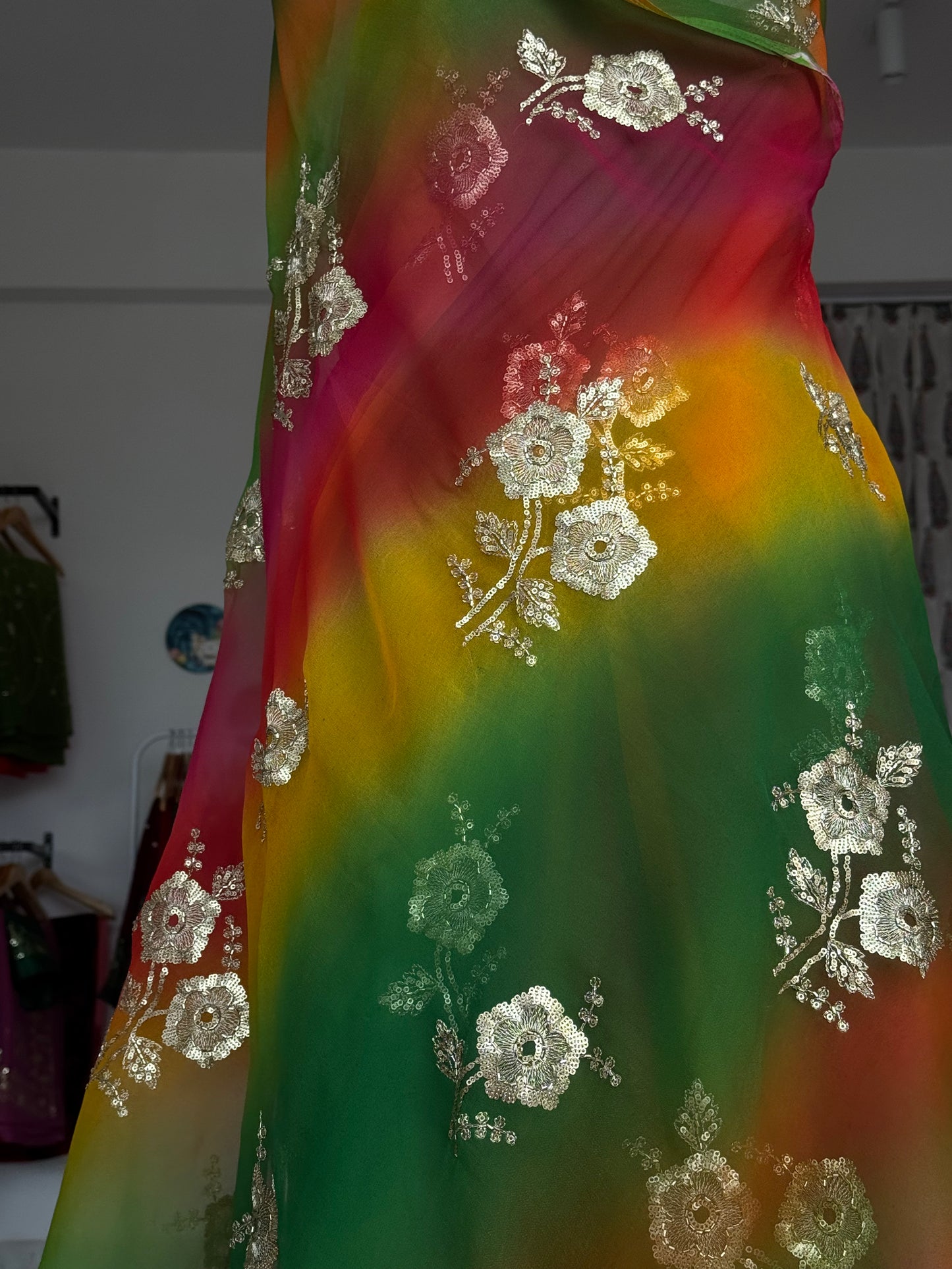 Sequins buta saree
