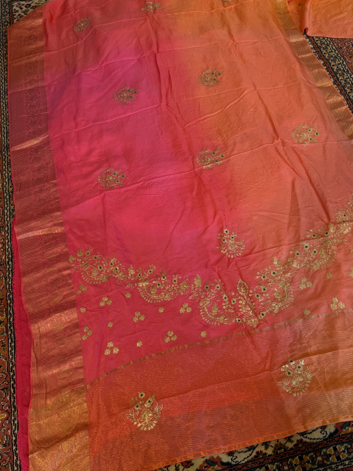 Pitta work saree