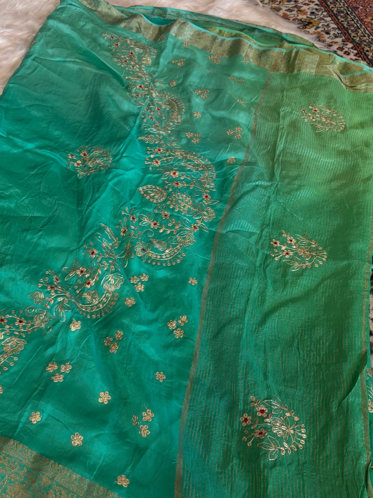 Pitta work saree