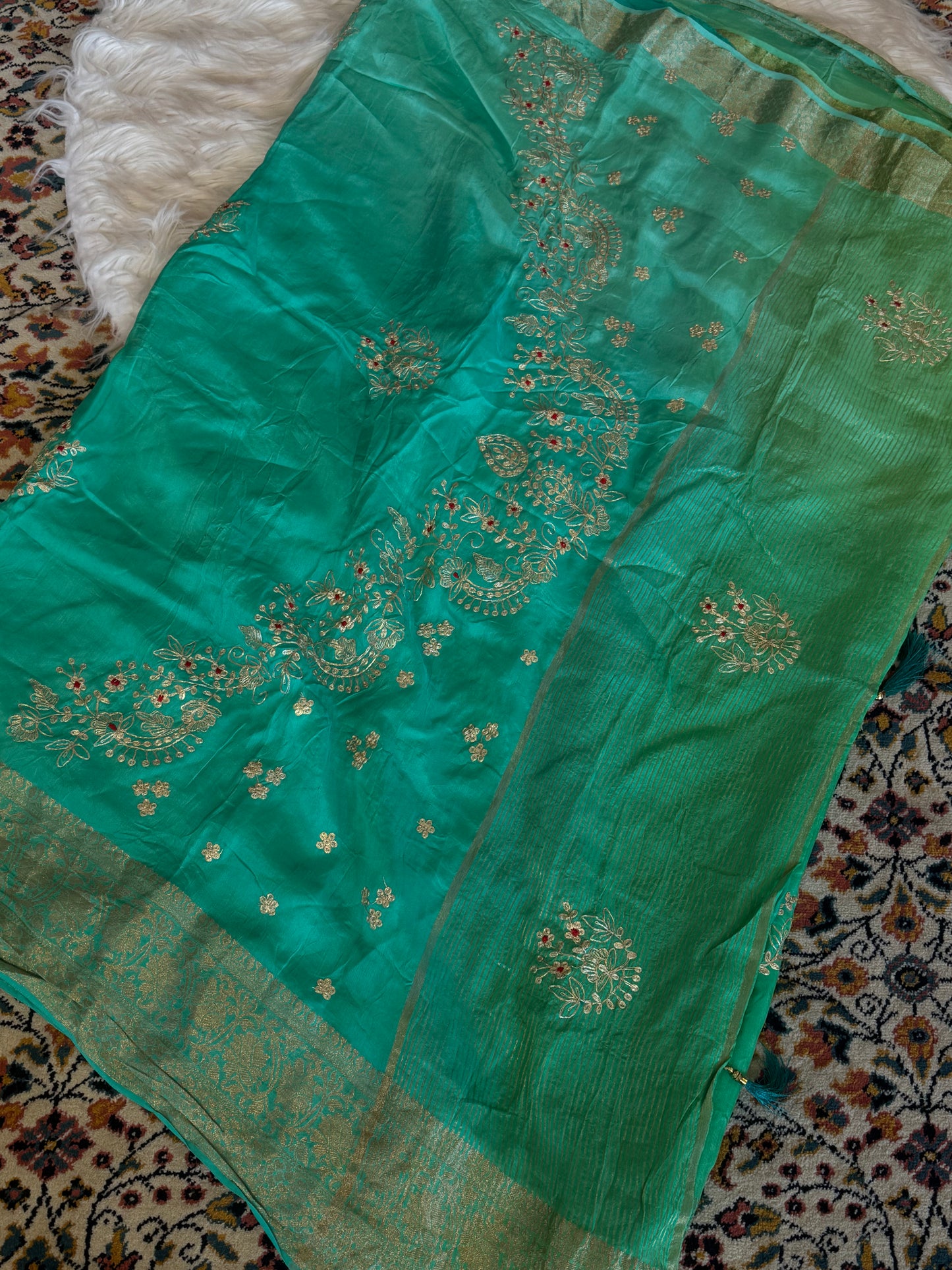 Pitta work saree