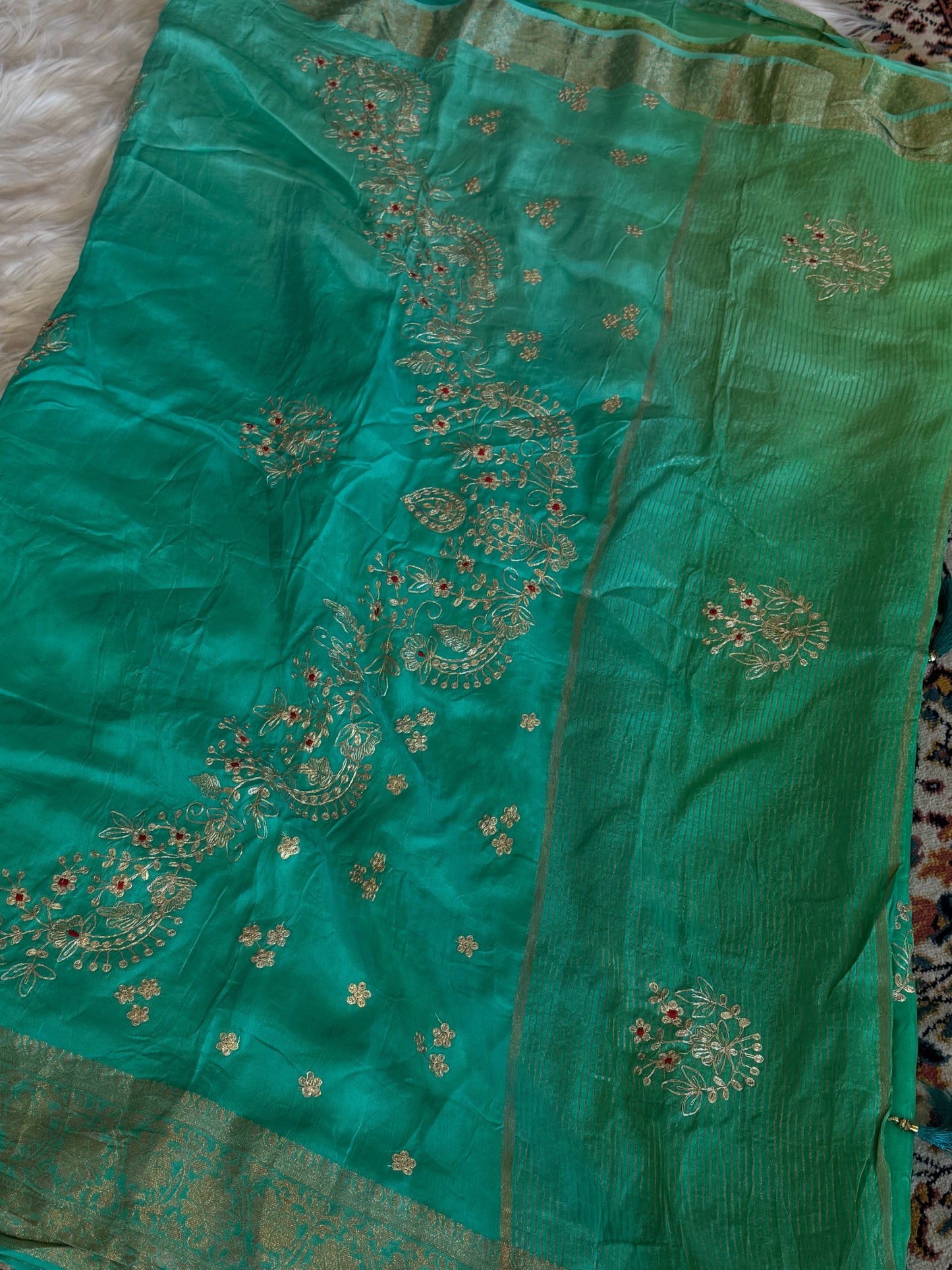 Pitta work saree