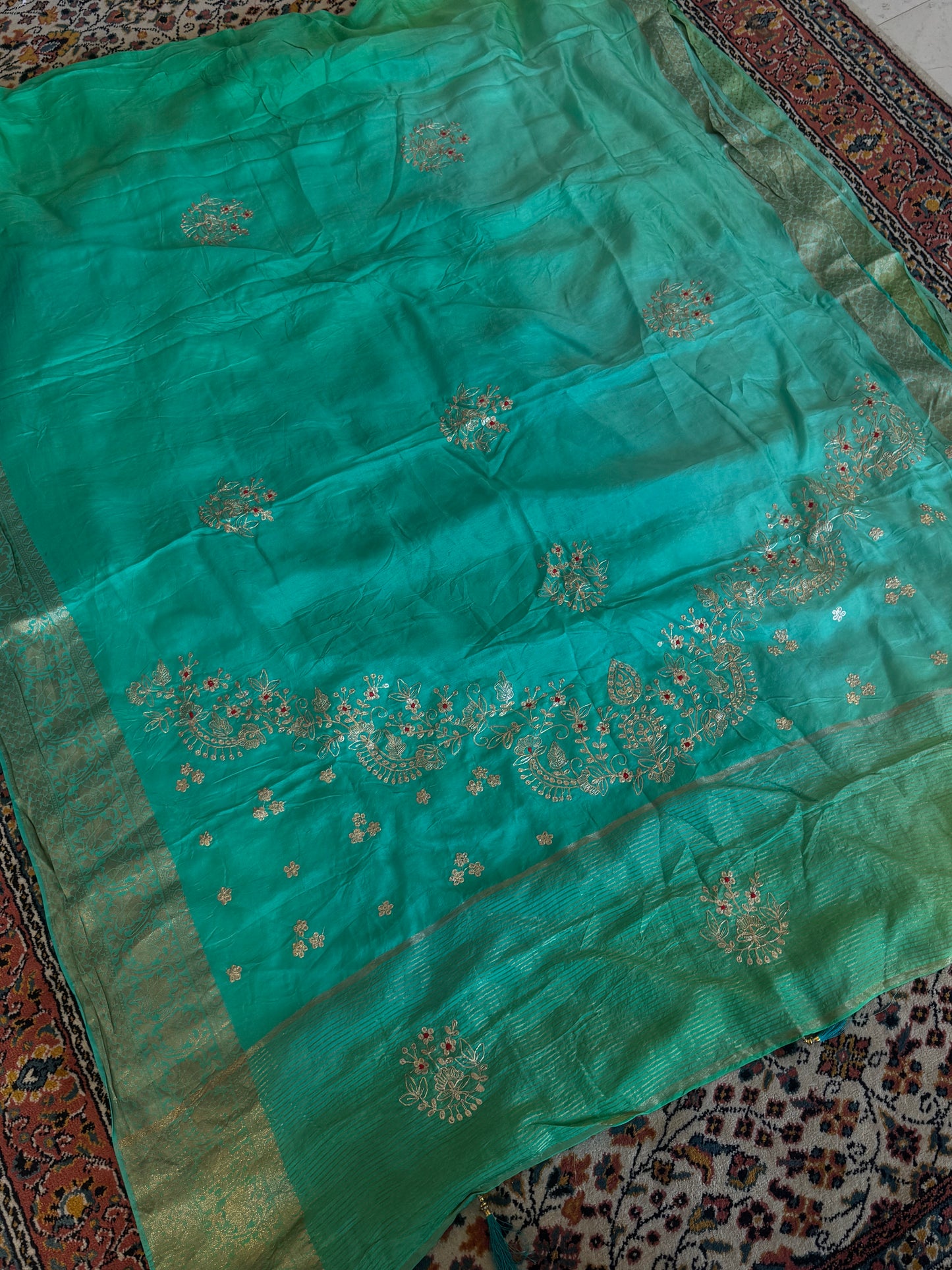 Pitta work saree