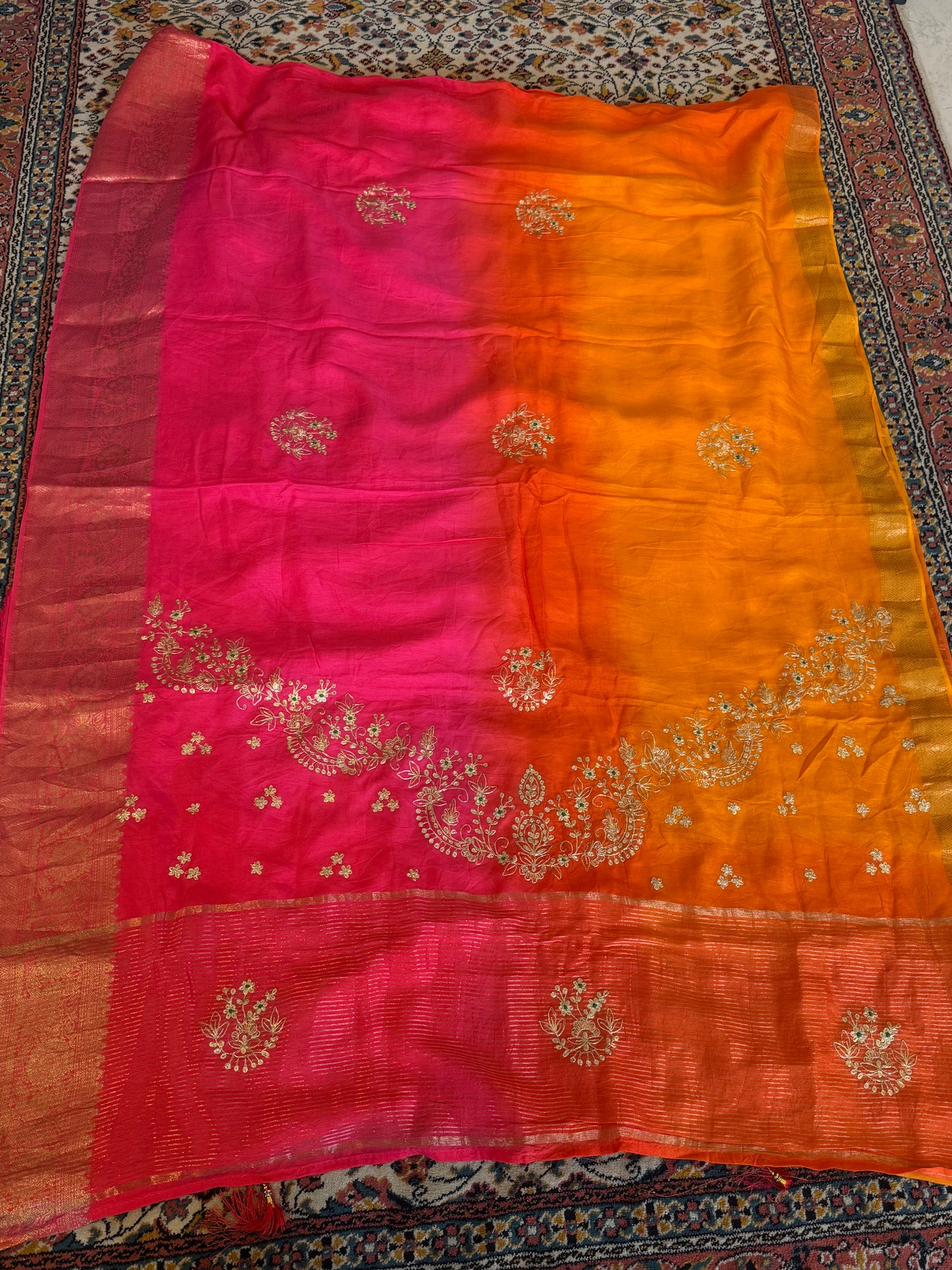 Pitta work saree