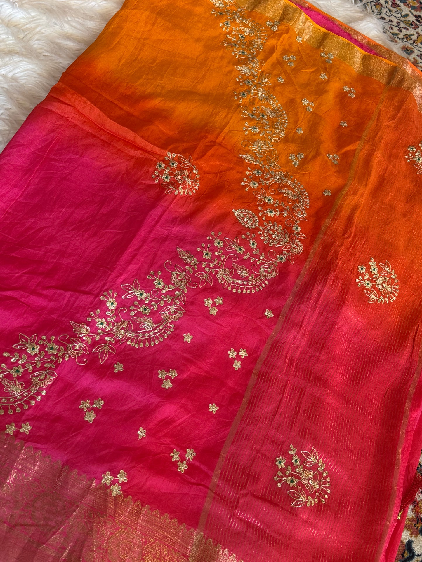 Pitta work saree