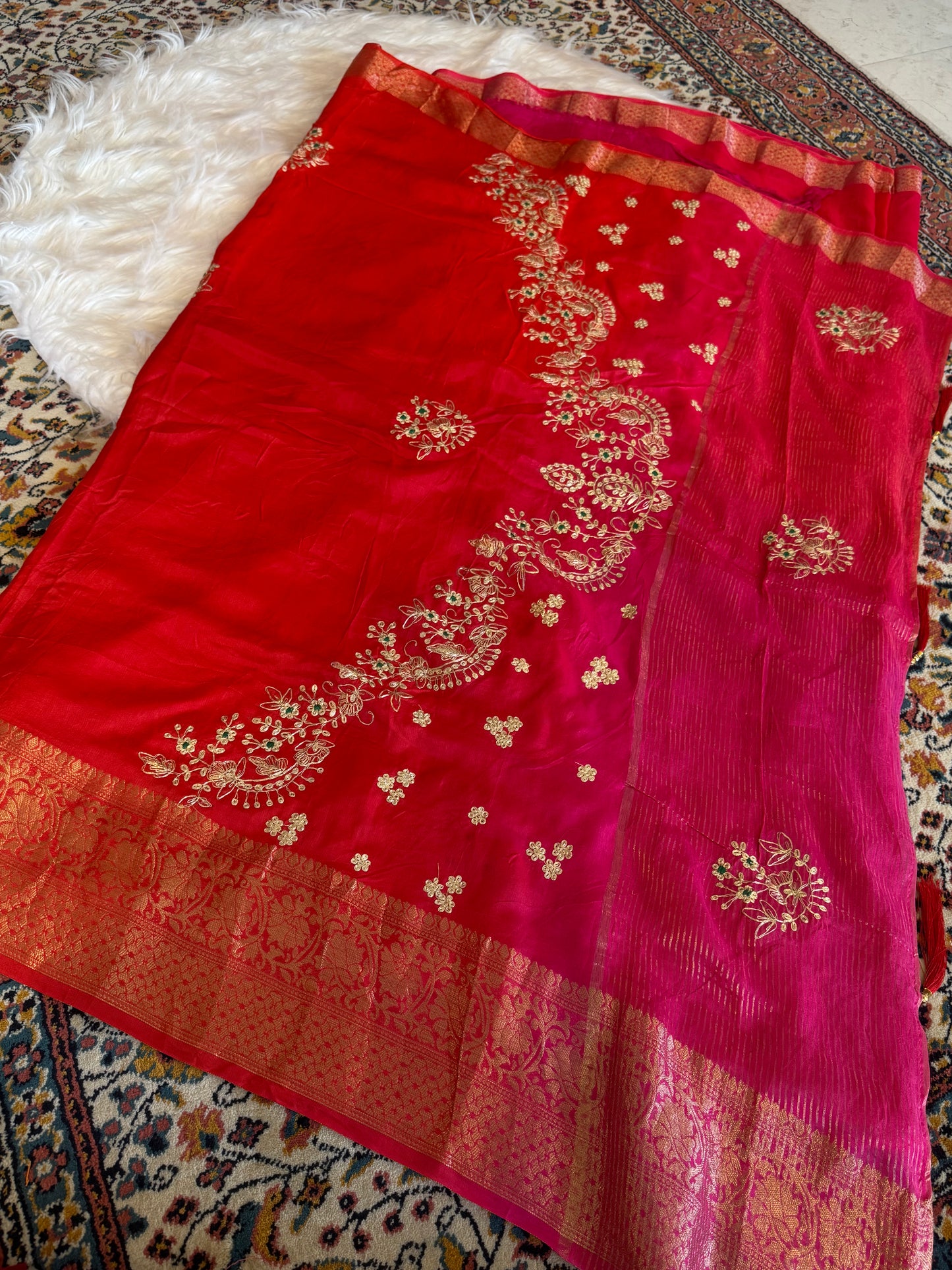 Pitta work saree