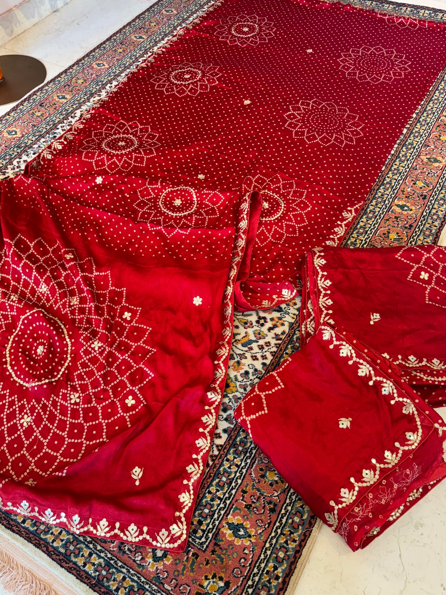 Gota handwork saree