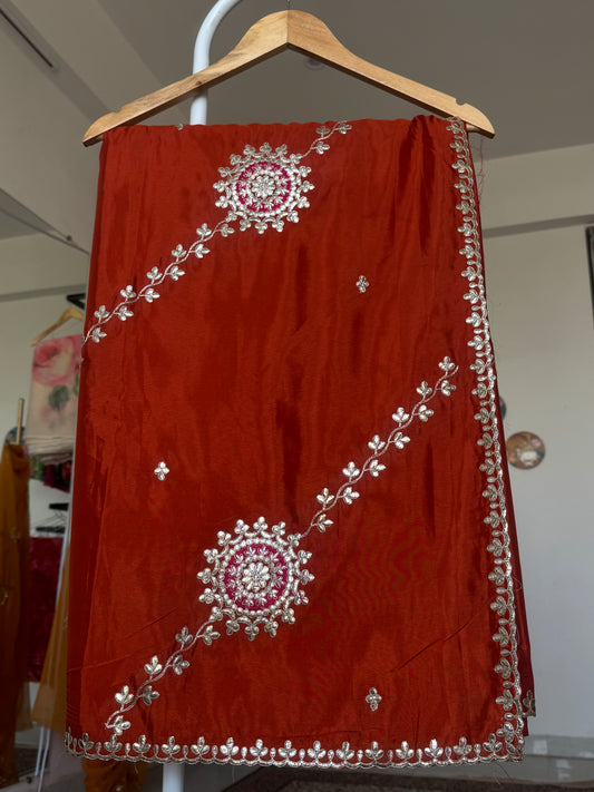 Organza saree with gota look