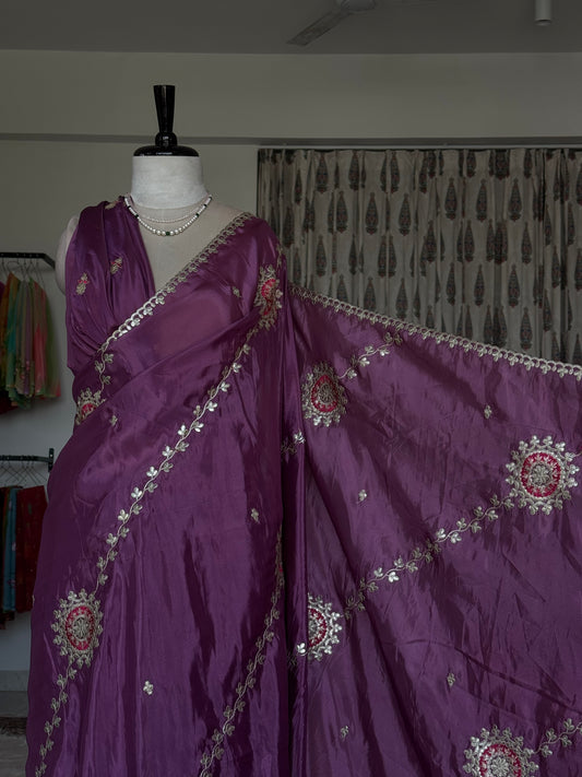 Organza saree with gota look