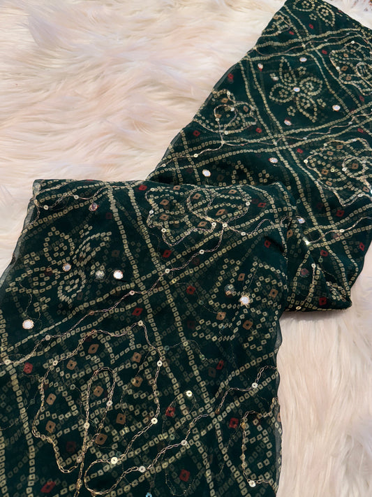 Chunri with mirror aari work