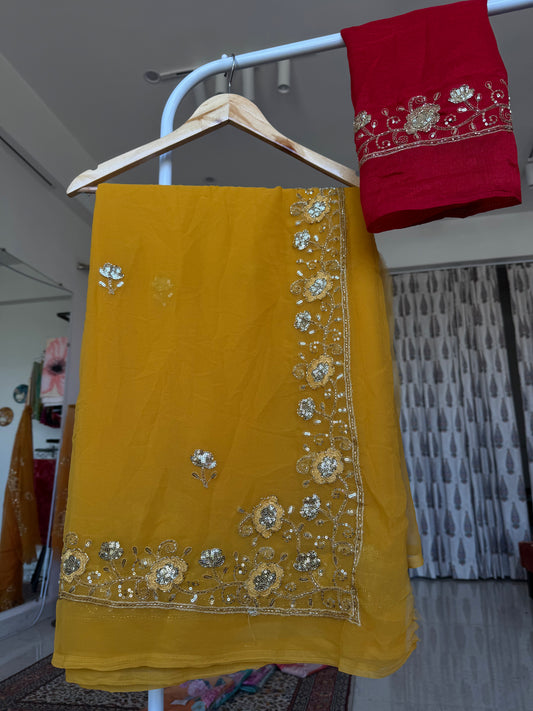 Handwork look saree
