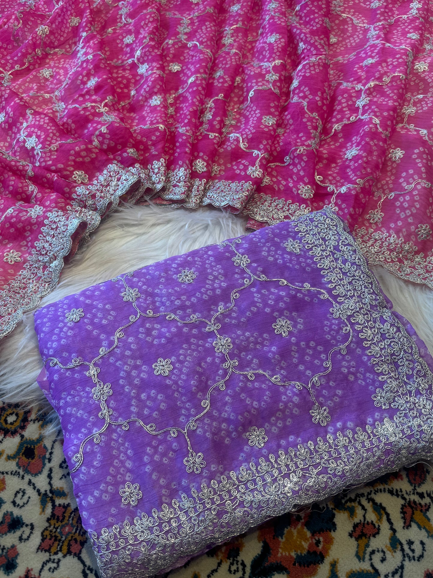 Pitta jaal work saree