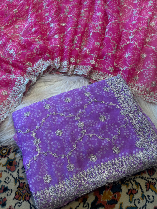 Pitta jaal work saree