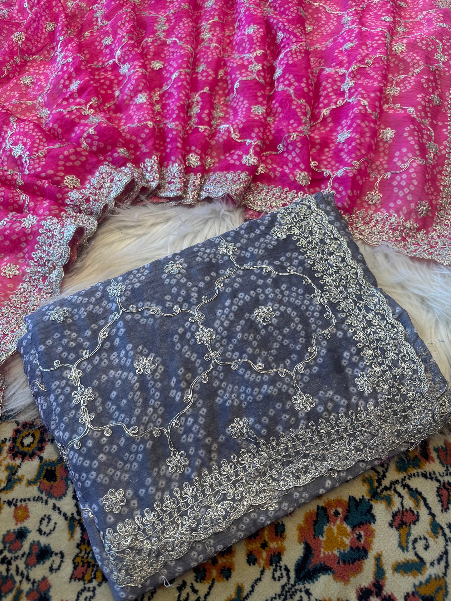 Pitta jaal work saree