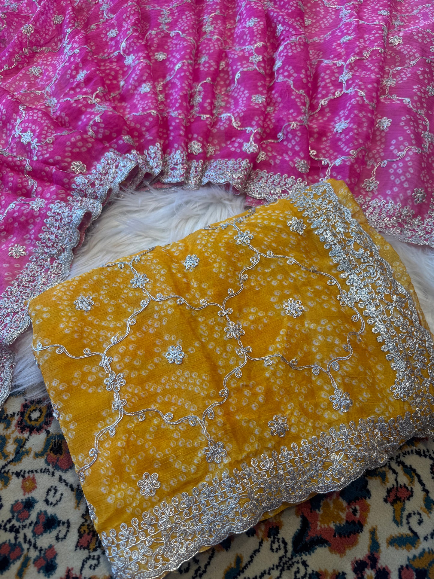 Pitta jaal work saree