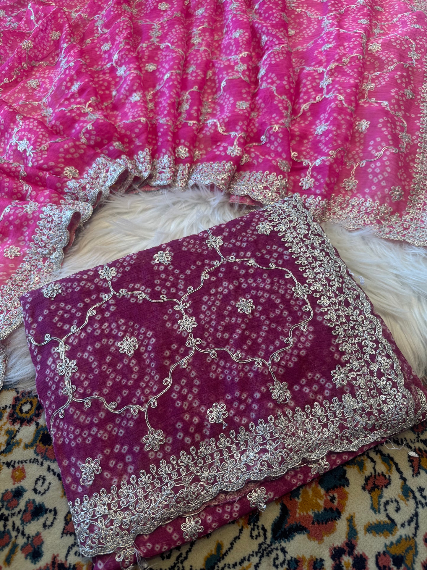 Pitta jaal work saree