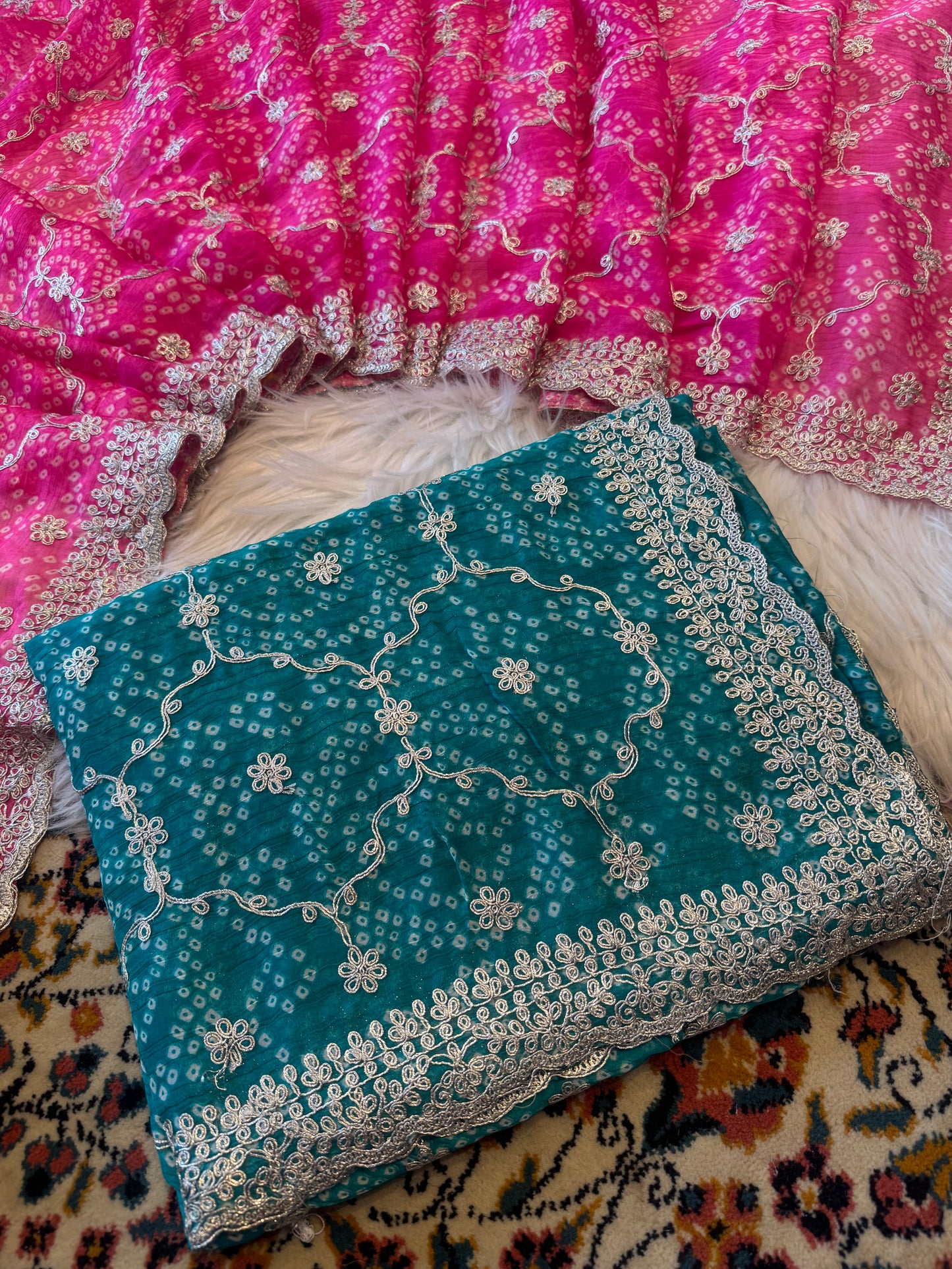 Pitta jaal work saree