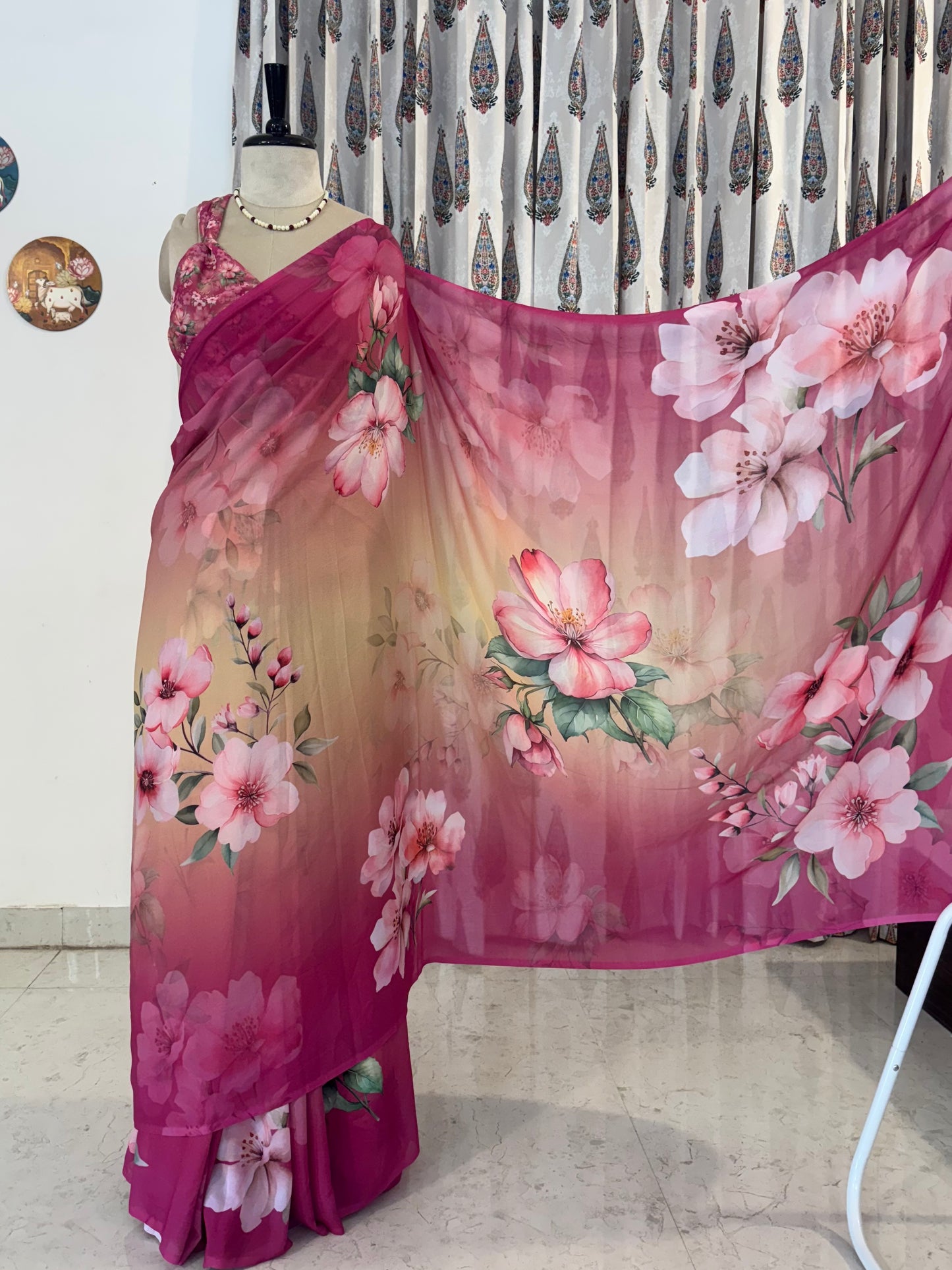 Digital print sarees