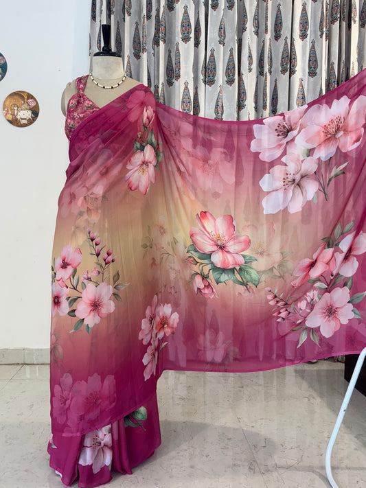 Digital print sarees