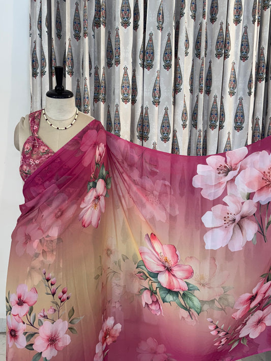 Digital print sarees