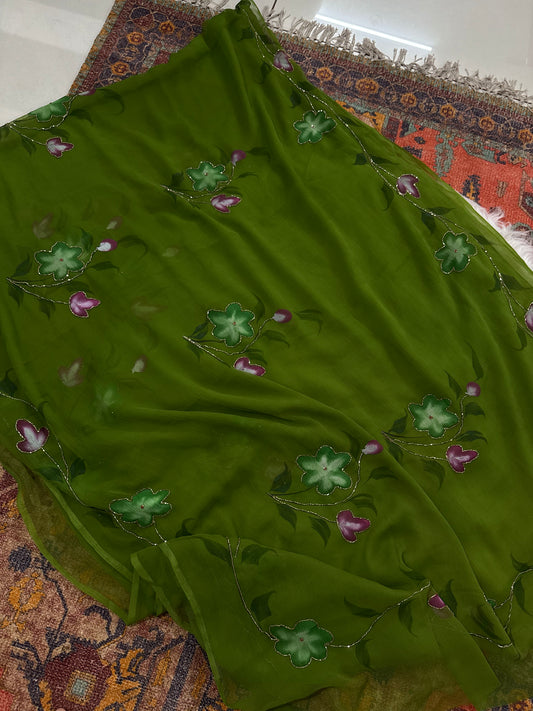 Brush paint with kardana handwork -bp09