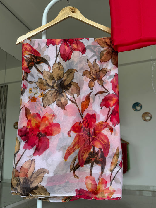 Pure diamond chiffon saree