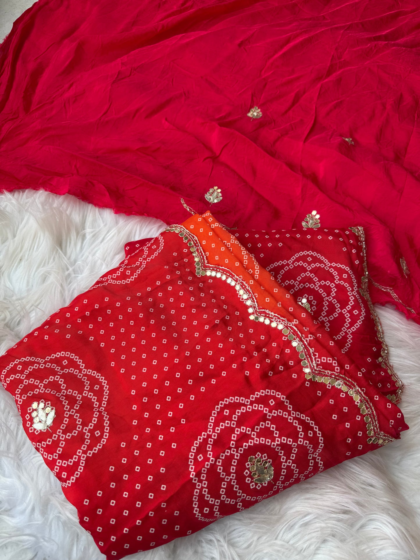Pure munga silk saree with kardan and gota work - ks02