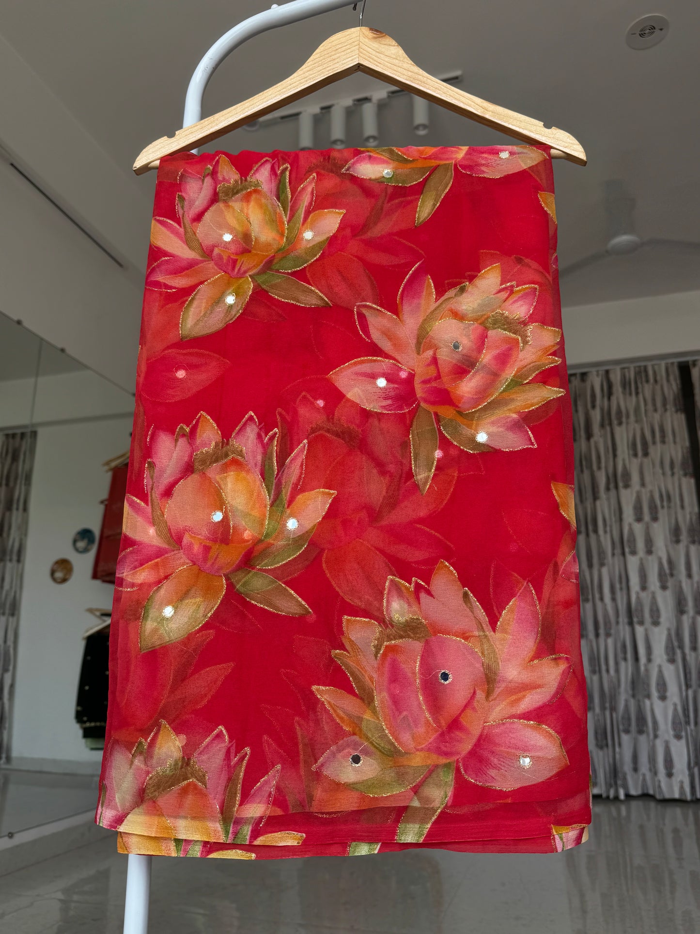 Mirror work saree