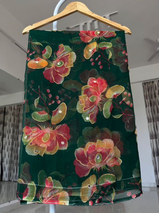 Mirror work saree
