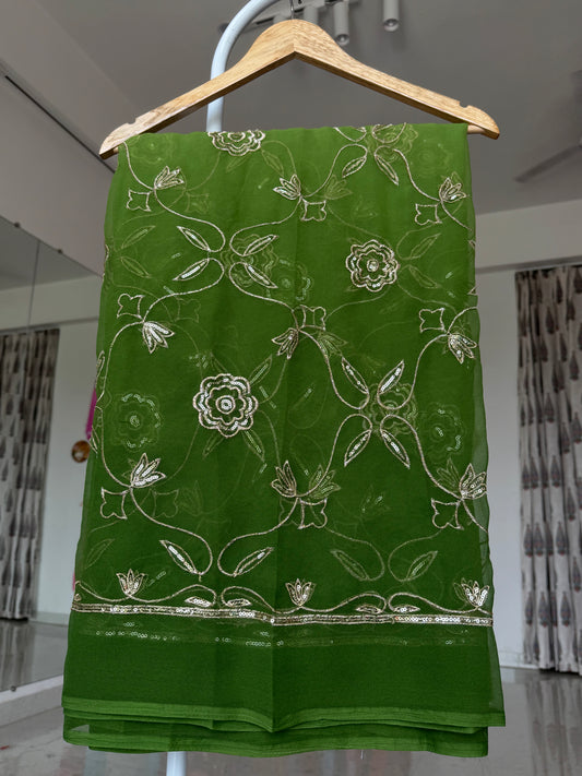 Jaal work saree