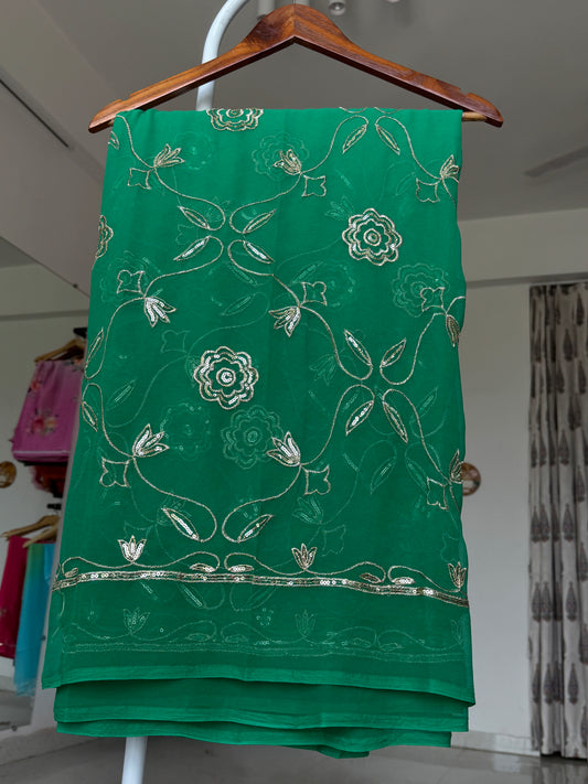 Jaal work saree