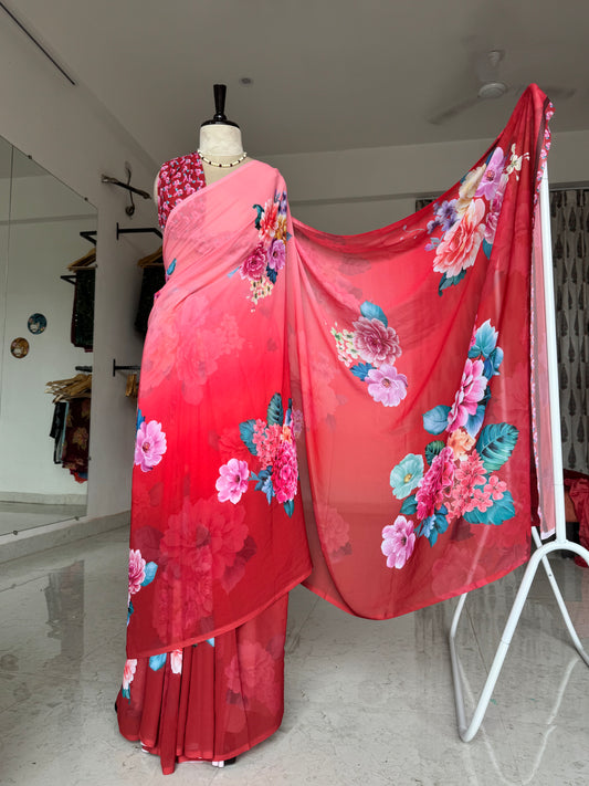 Digital print sarees