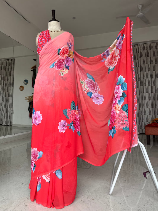 Digital print sarees