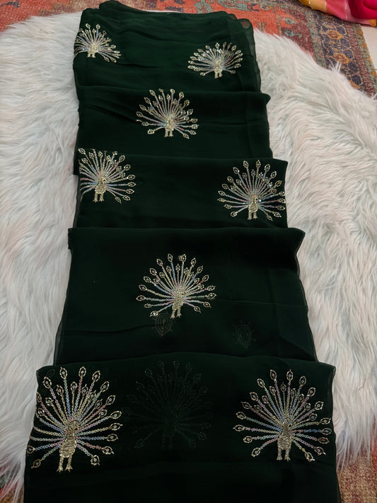 Mayur buta saree