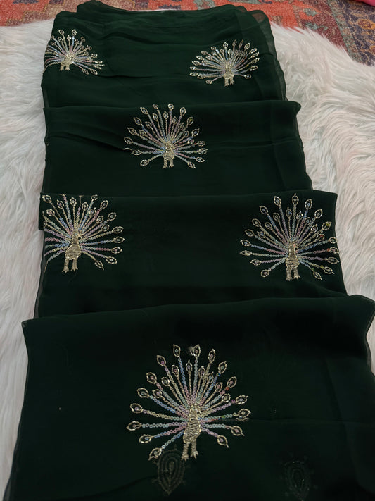 Mayur buta saree