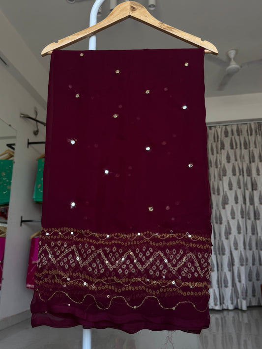 Mirror aari bandhani