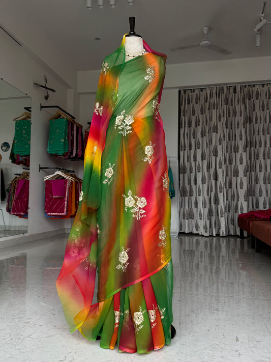 Sequins buta saree
