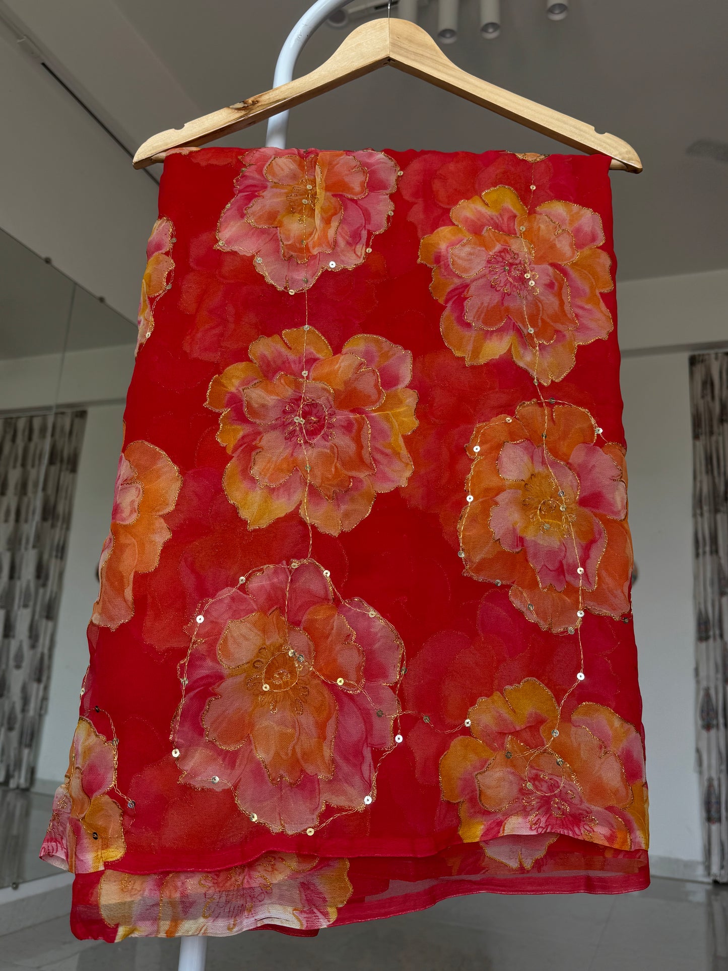 Aari sitara work saree