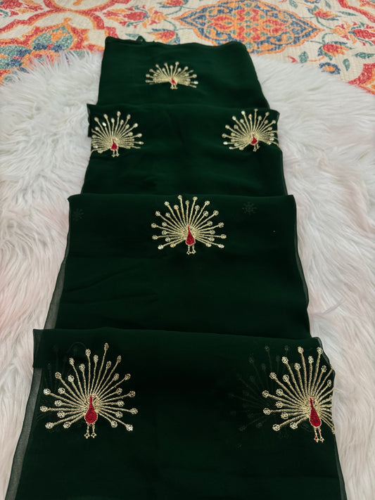 Mayur buta saree