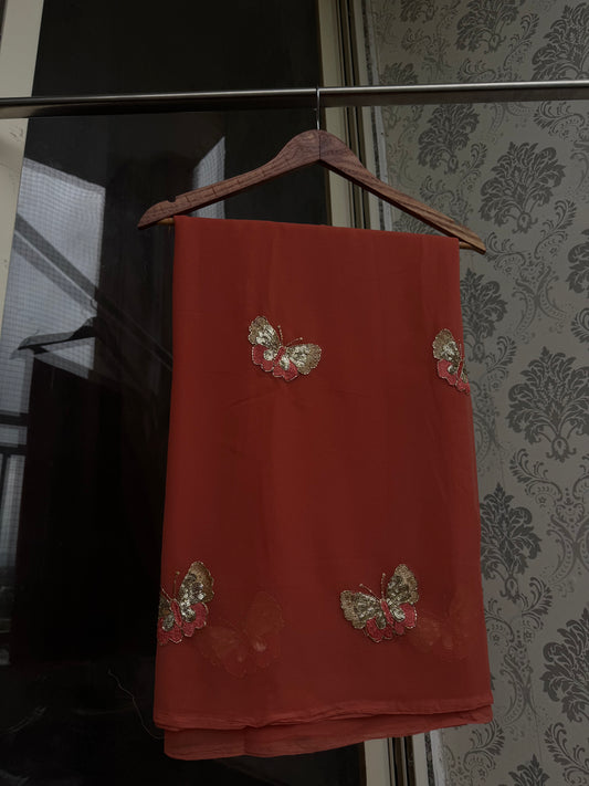 Butterfly buta saree