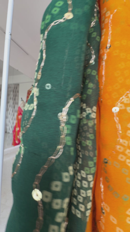 Aari mirror Bandhani