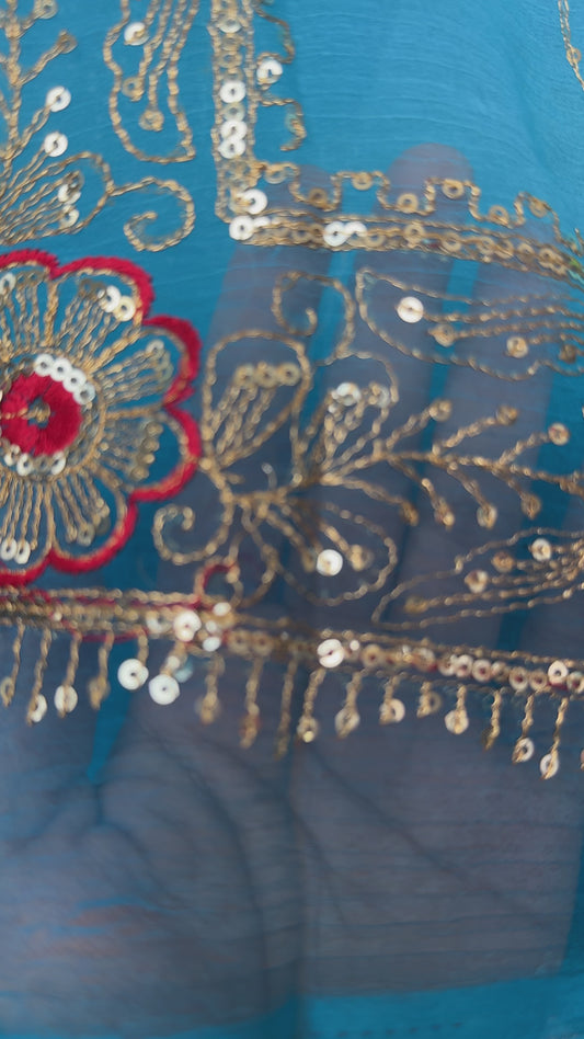 Jaal work saree