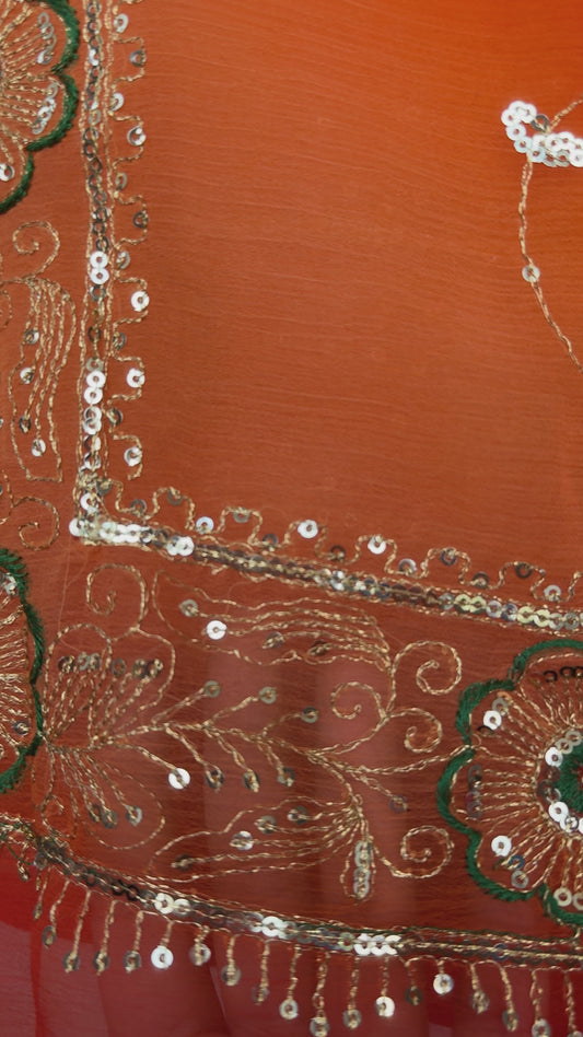 Jaal work saree