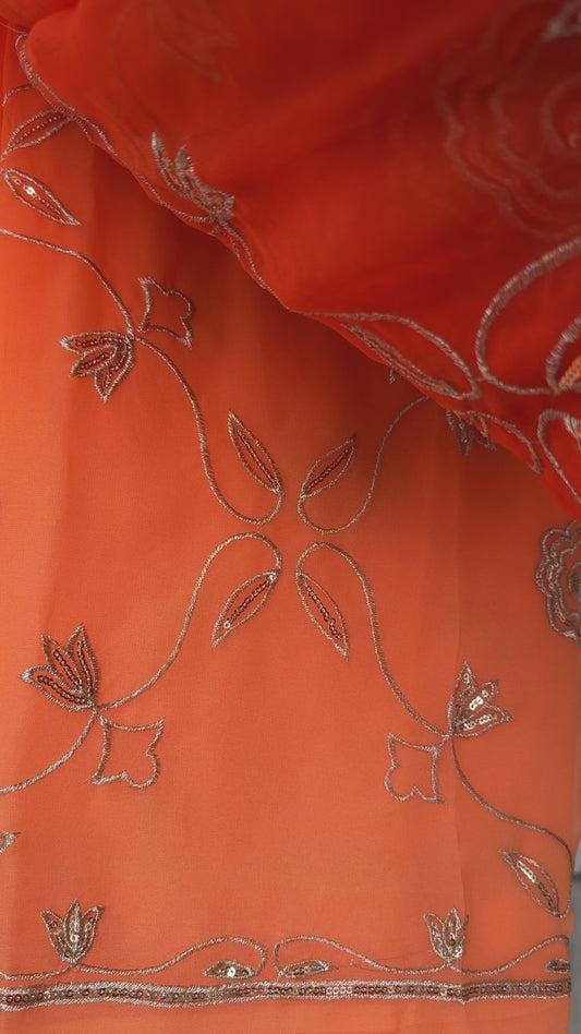 Jaal work saree