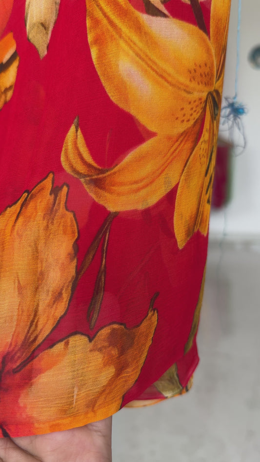 Pure diamond chiffon saree