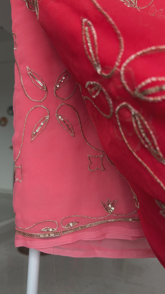 Jaal work saree